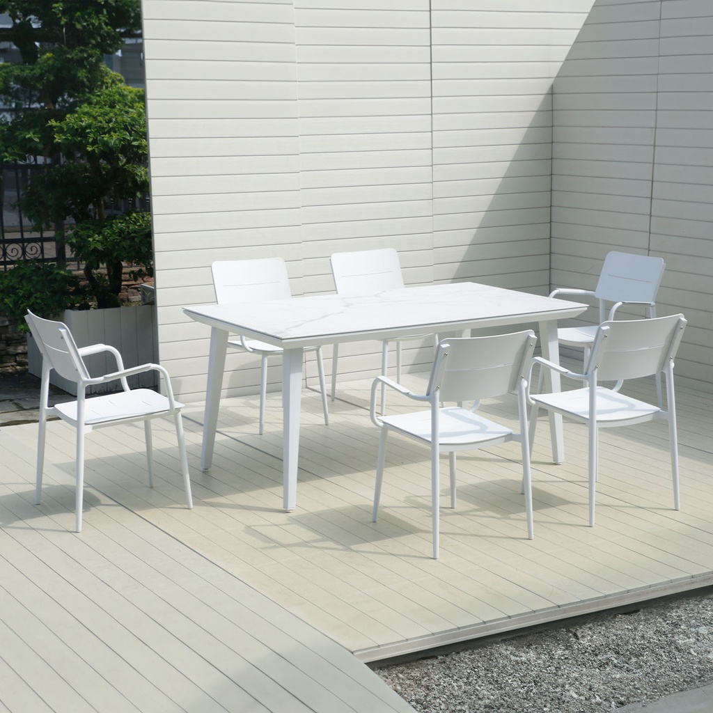 Comedor Terraza 6 sillas Granada blanco
