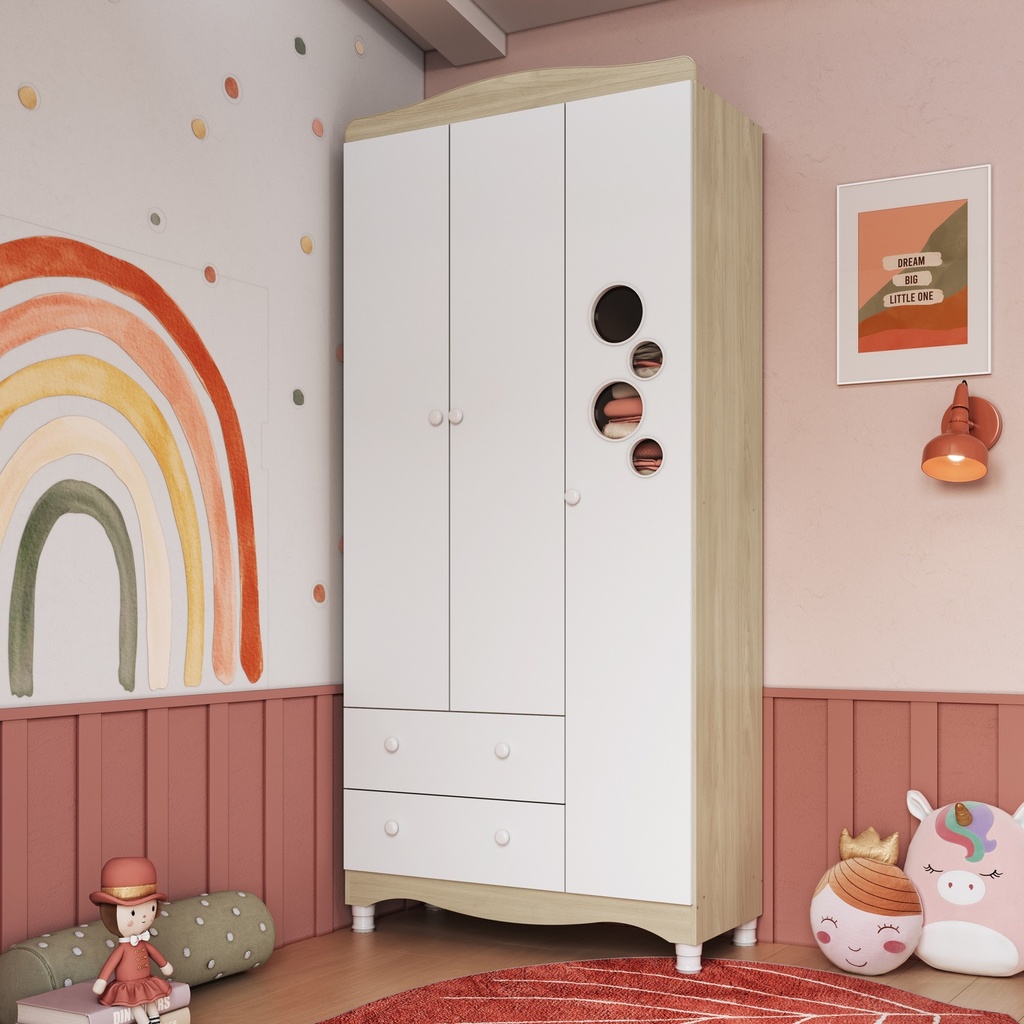 Closet Encanto 3 puertas 2 cajones