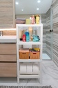 Estante plástico blanco 4 niveles 39x23x92,3cm