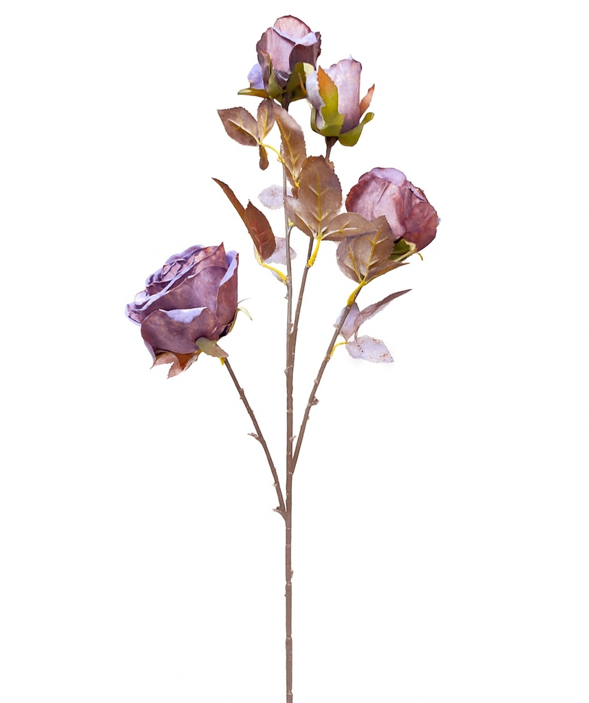 Flor rosa artificial café