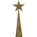 Figura navideña 180cm 100 luces LED árbol triangular dorado