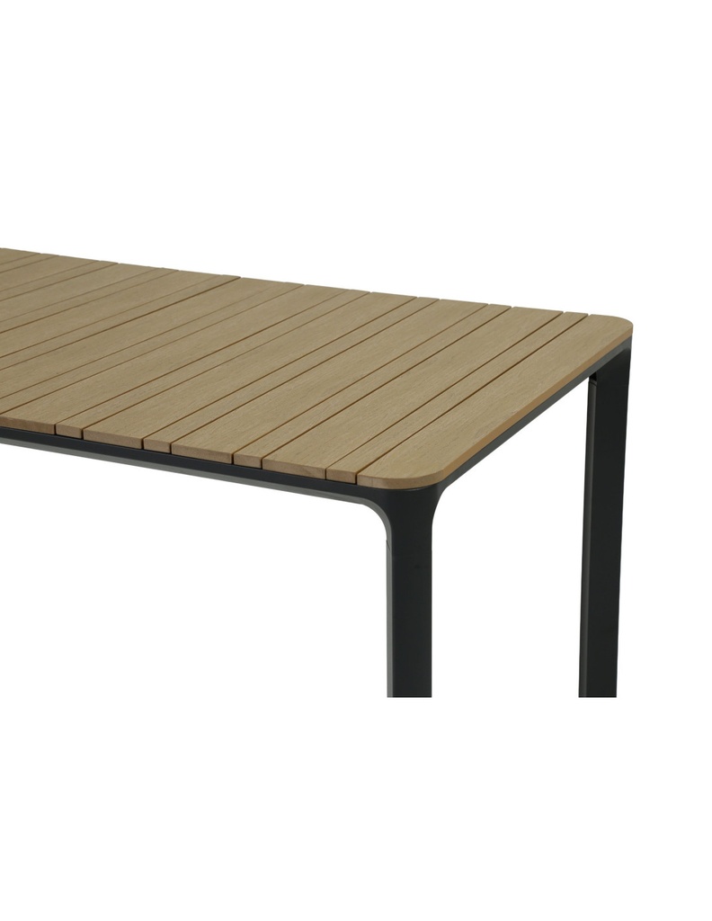 Juego comedor terraza 6 sillas Ely gris oscuro