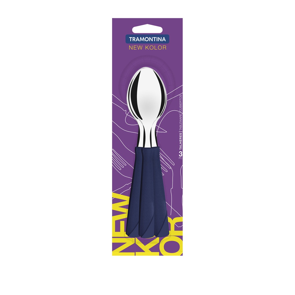 Juego 3 cucharas mesa azul