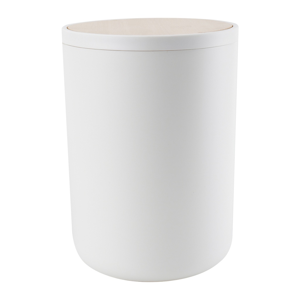 Papelero plástico blanco bambú